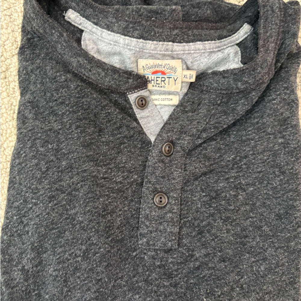 Faherty Gray Henley Shirt